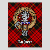 Clan MacQueen Crest over Tartan Poster