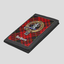 Clan MacQueen Crest over Tartan Trifold Wallet