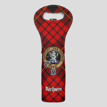 Clan MacQueen Crest over Tartan Wine Bag