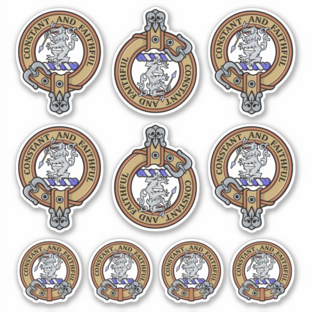 Clan MacQueen Crest Sticker Set (Front)