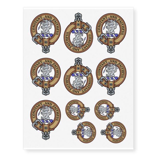 Clan MacQueen Crest Temporary Tattoos (Front)
