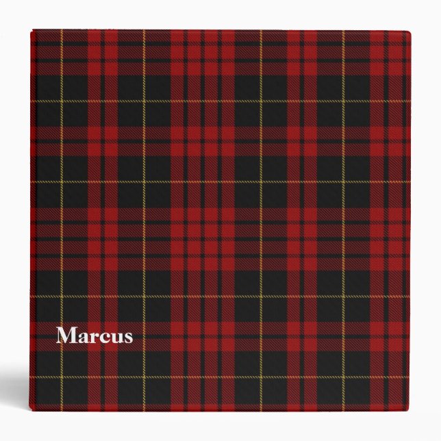 Clan MacQueen Custom Tartan Plaid Binder (Front)
