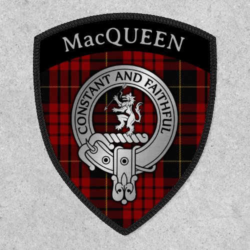 Clan MacQueen EDIT Crest  Tartan Patch