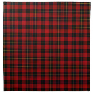 Clan MacQueen Red and Black Scottish Tartan Cloth Napkin