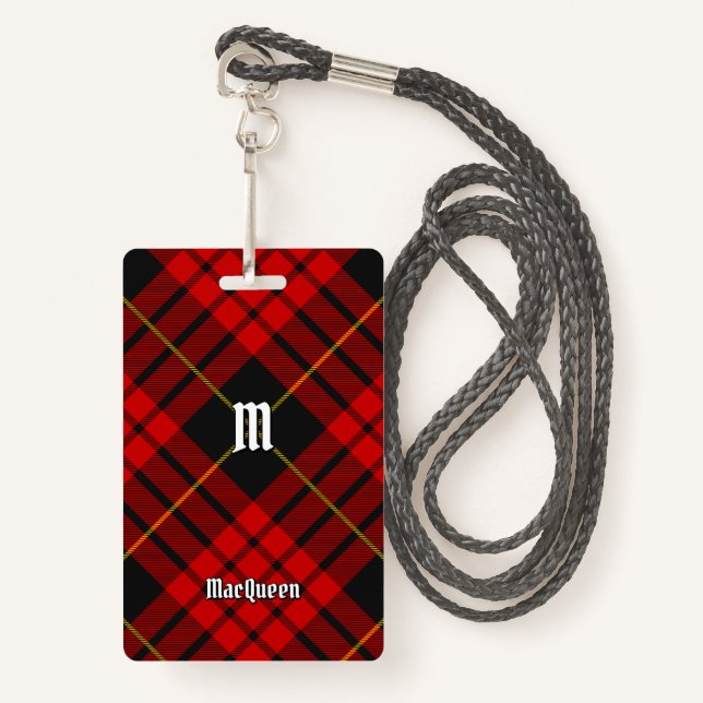 Clan MacQueen Tartan Badge (Front with Lanyard)