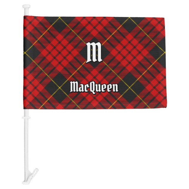 Clan MacQueen Tartan Car Flag (Front)