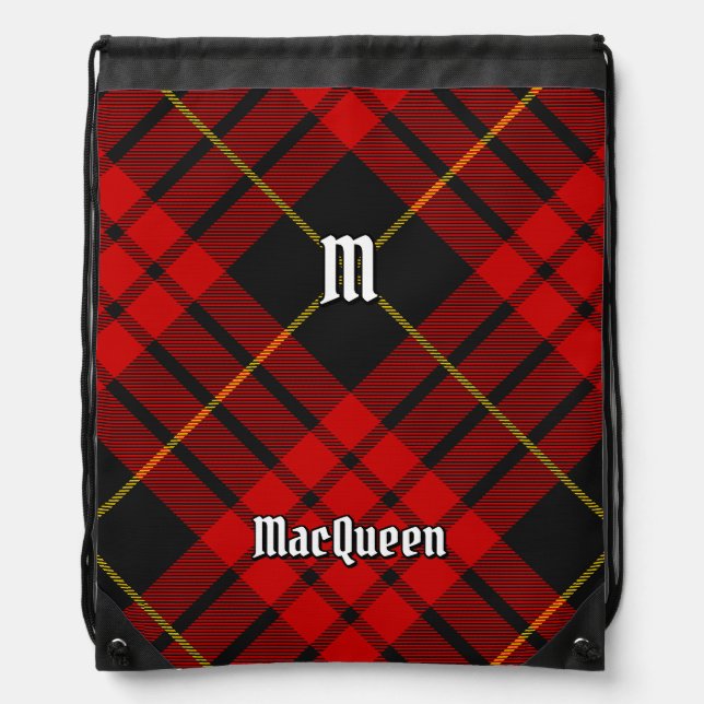Clan MacQueen Tartan Drawstring Bag (Front)