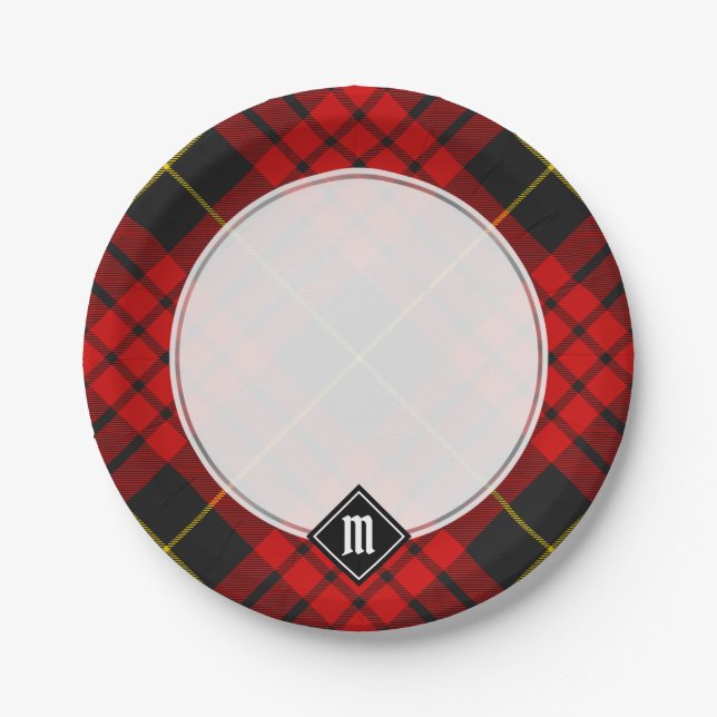 Clan MacQueen Tartan Paper Plates (Front)