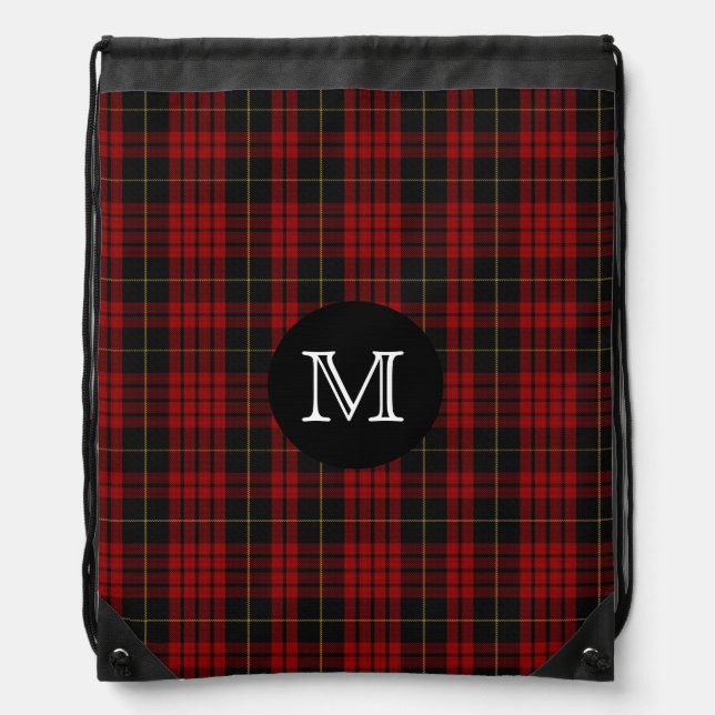Clan MacQueen Tartan Plaid Monogram Backpack (Front)