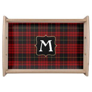 Clan MacQueen Tartan Plaid Monogram Serving Tray