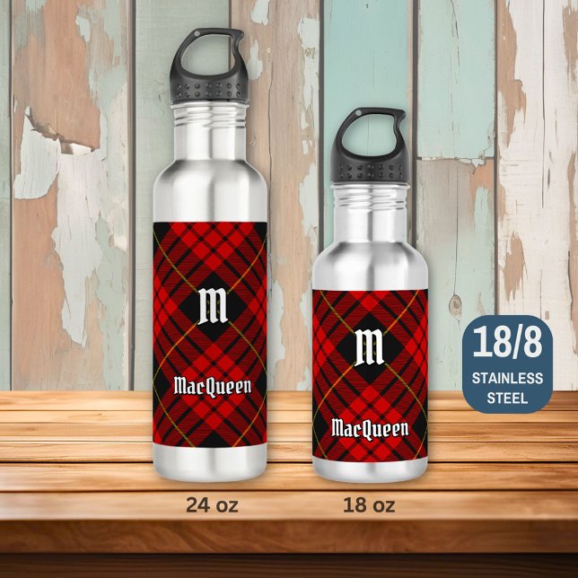 Clan MacQueen Tartan Stainless Steel Water Bottle (Creator Uploaded)