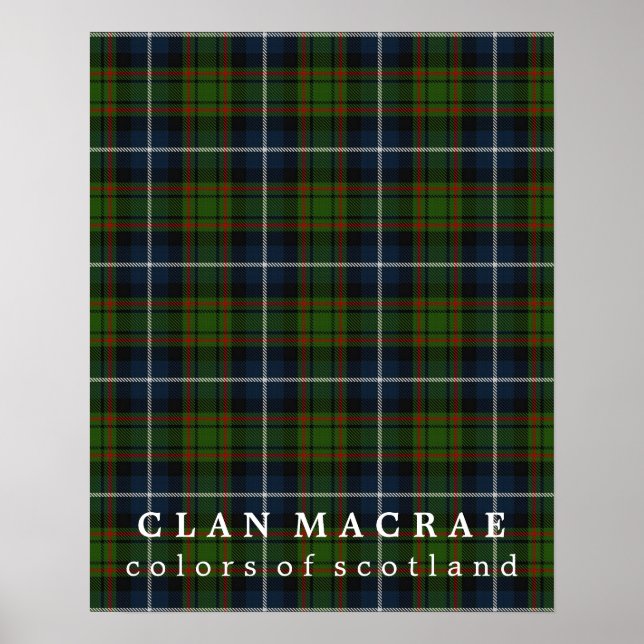 Clan MacRae Colors of Scotland Tartan Poster (Front)