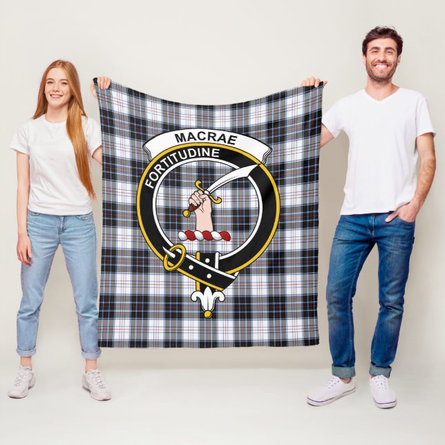 Clan MacRae Dress Modern Tartan Plaid Fleece Blanket (In Situ)