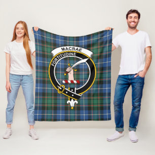 Clan MacRae Hunting Ancient Tartan Plaid Fleece Blanket
