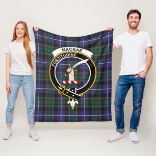 Clan MacRae Hunting Modern Tartan Plaid Fleece Blanket