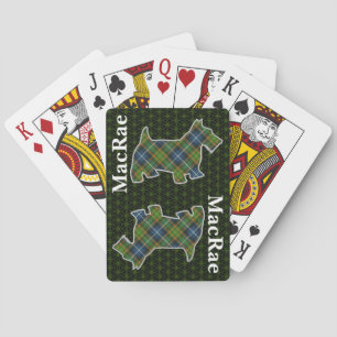 Clan MacRae Hunting Tartan Scottish Terrier Poker Cards