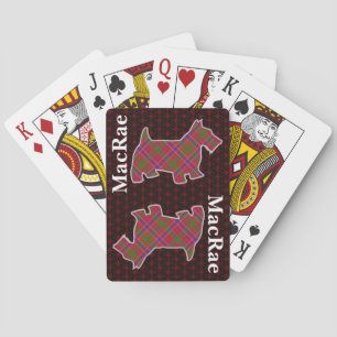 Clan MacRae Red Tartan Scottish Terrier Edition Poker Cards