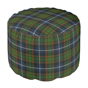 Clan MacRae Scottish Style Blue Green Tartan Pouf