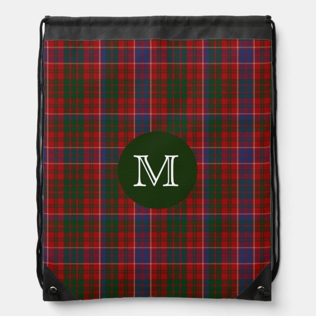 Clan MacRae Tartan Plaid Monogram Backpack (Front)