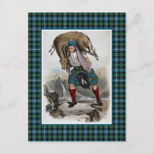Clan MacRae Vintage Illustration Tartan Frame Postcard
