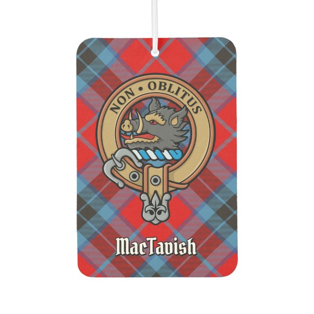 Clan MacTavish Crest over Tartan Air Freshener (Front)