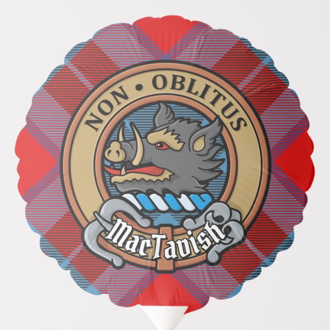 Clan MacTavish Crest over Tartan Balloon (Front)