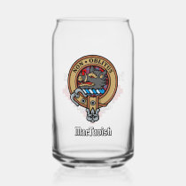 Clan MacTavish Crest over Tartan Can Glass