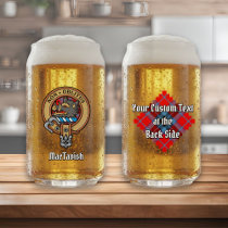 Clan MacTavish Crest over Tartan Can Glass