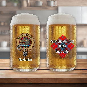 Clan MacTavish Crest over Tartan Can Glass
