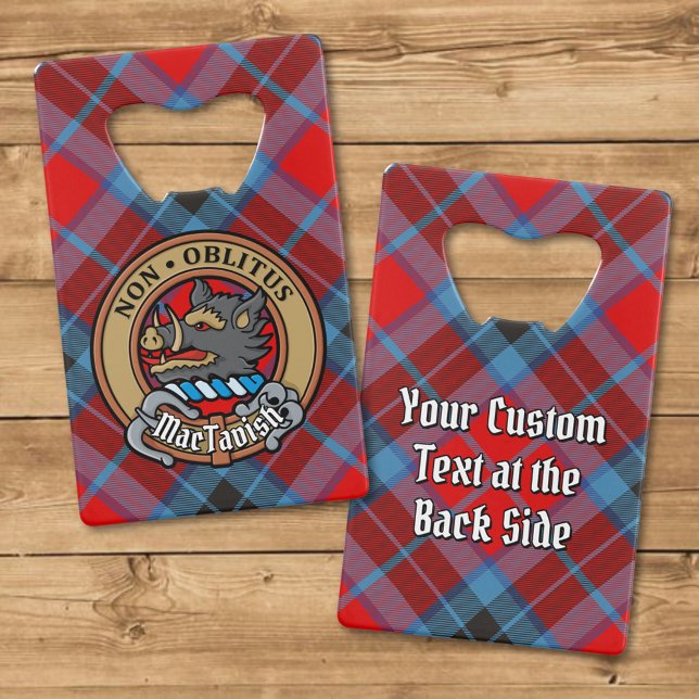 Clan MacTavish Crest over Tartan Credit Card Bottle Opener (Creator Uploaded)