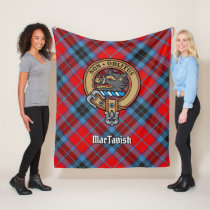 Clan MacTavish Crest over Tartan Fleece Blanket