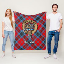 Clan MacTavish Crest over Tartan Fleece Blanket