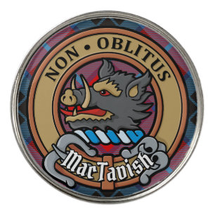 Clan MacTavish Crest over Tartan Golf Ball Marker