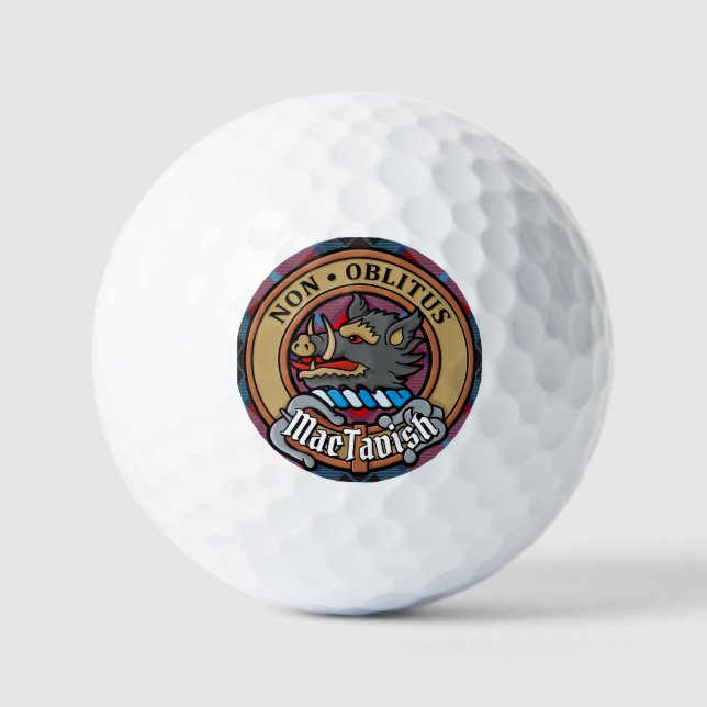 Clan MacTavish Crest over Tartan Golf Balls (Front)