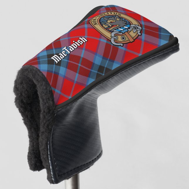 Clan MacTavish Crest over Tartan Golf Head Cover (3/4 Front)