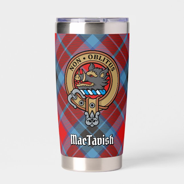 Clan MacTavish Crest over Tartan Insulated Tumbler (Front)