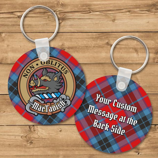 Clan MacTavish Crest over Tartan Keychain (Creator Uploaded)