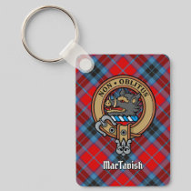 Clan MacTavish Crest over Tartan Keychain