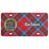 Clan MacTavish Crest over Tartan License Plate (Front)