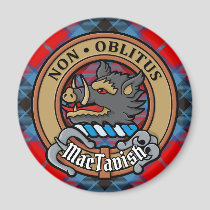 Clan MacTavish Crest over Tartan Magnet