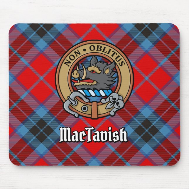 Clan MacTavish Crest over Tartan Mouse Pad (Front)