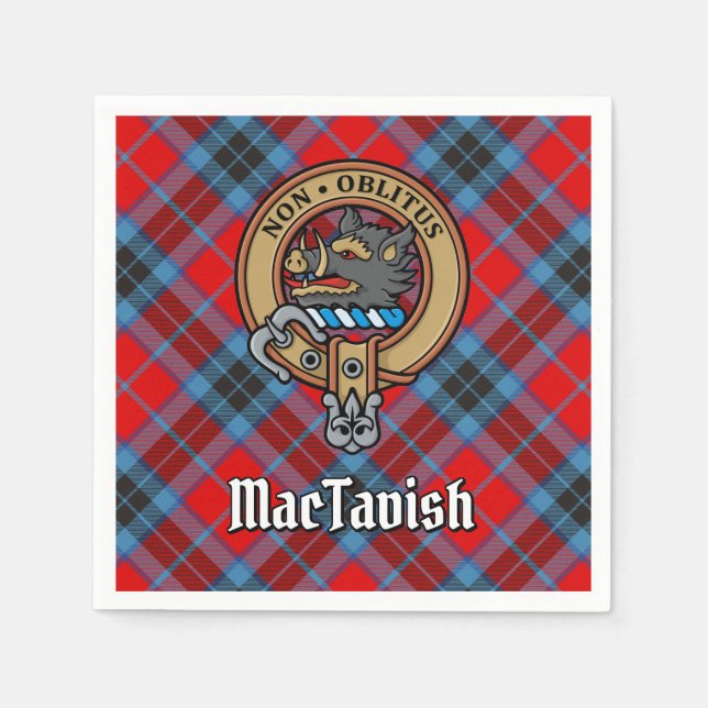 Clan MacTavish Crest over Tartan Napkins (Front)