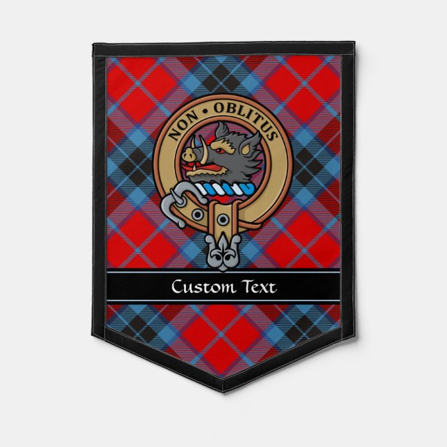 Clan MacTavish Crest over Tartan Pennant (Front)