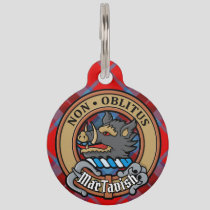 Clan MacTavish Crest over Tartan Pet ID Tag