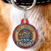Clan MacTavish Crest over Tartan Pet ID Tag