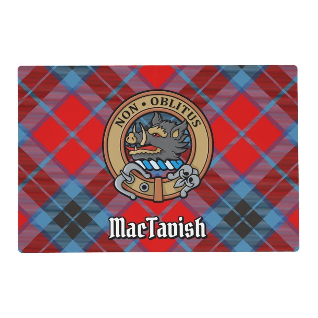 Clan MacTavish Crest over Tartan Placemat (Front)