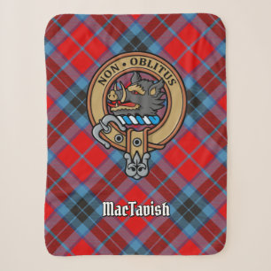Clan MacTavish Crest over Tartan Sherpa Blanket
