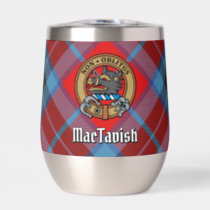 Clan MacTavish Crest over Tartan Thermal Wine Tumbler