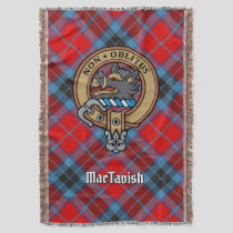 Clan MacTavish Crest over Tartan Throw Blanket