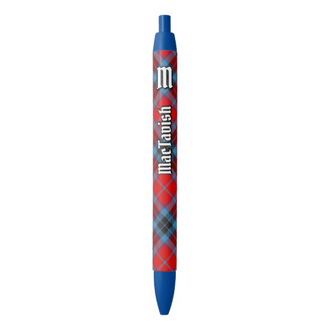 Clan MacTavish Tartan Blue Ink Pen (Front Vertical)